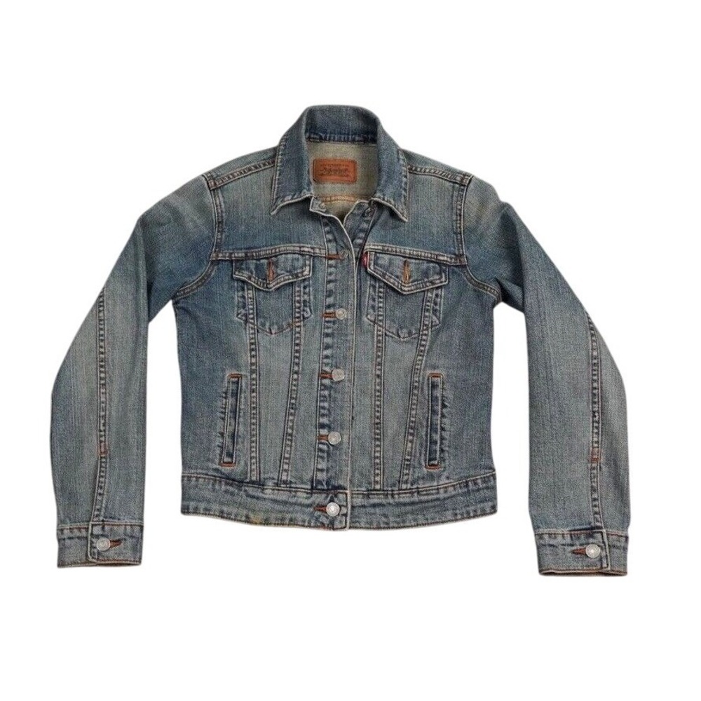 Levis Trucker Jacket Womens 34 Denim Type 3 Trucker Y2K Biker Western Cowgirl